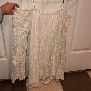 Cream off the shoulder dress